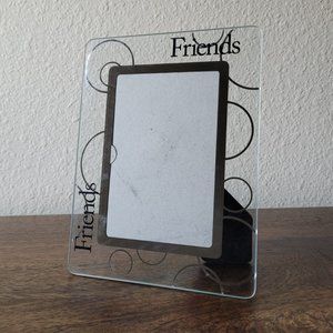 Glass Transparent Friendship Frame with Metallic Mirror Accents